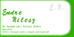 endre milesz business card